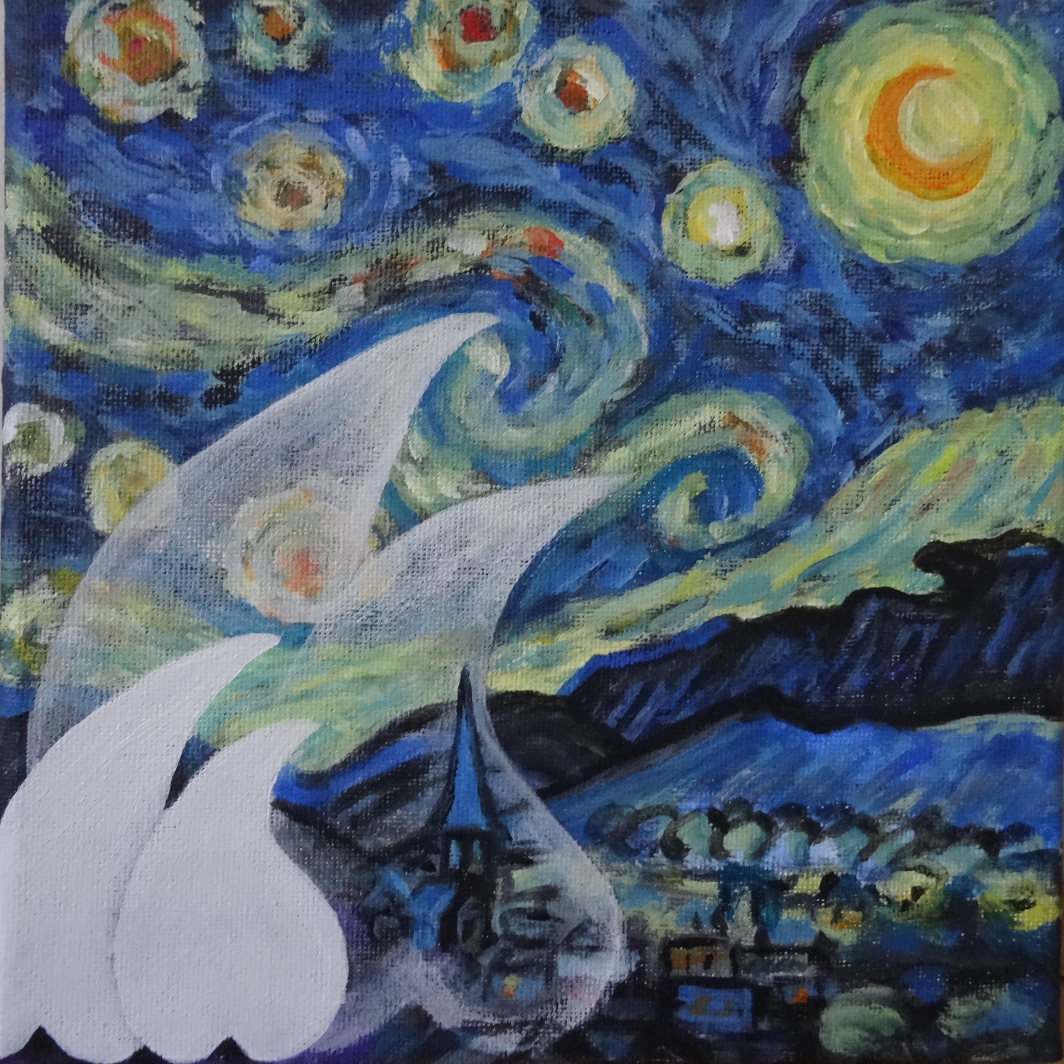 Billenbeestjes in nacht van Van Gogh