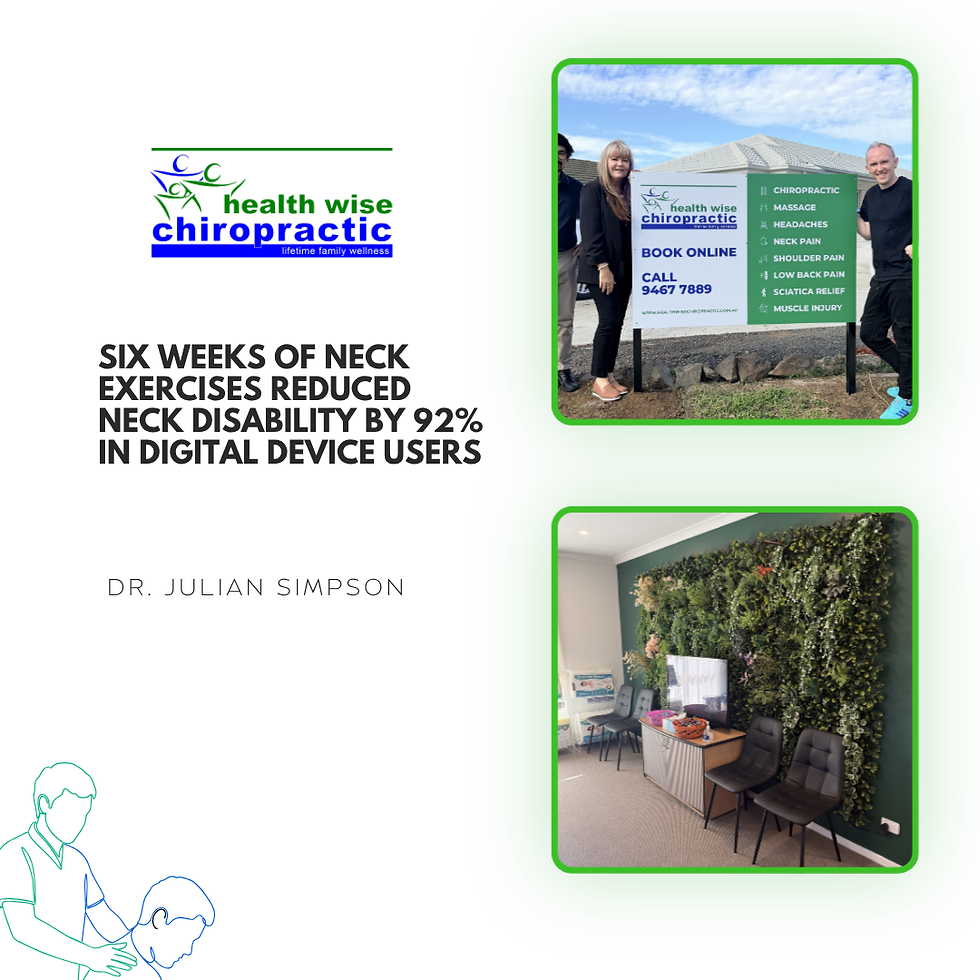 Six Weeks of Neck Exercises Reduced Neck Disability by 92% in Digital Device Users