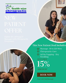 New Patient Chiropractic Offer - 15% off New Patient who choose chiropractic with massage