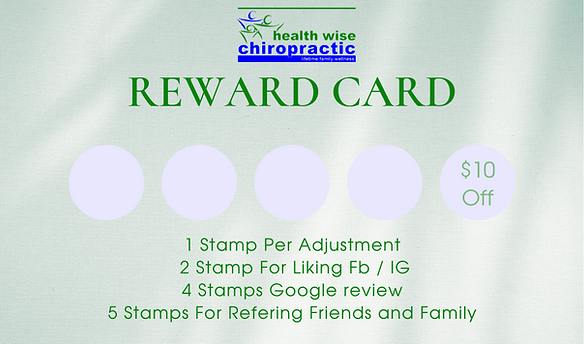 rewards card health wise chiropractic 2025