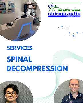 Spinal Decompression dr daniel dr julian and photo of clinic waiting room