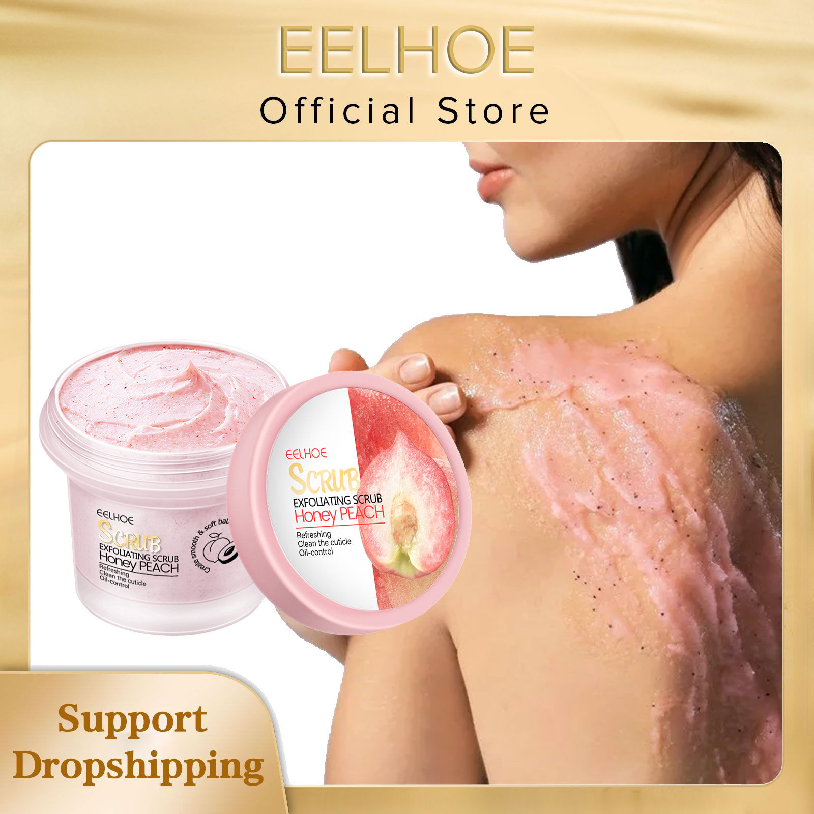 EELHOE Peach Exfoliating Scrub Moisturizing Brighten Body Gel Deep Cleaning Whit