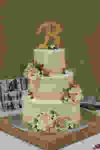 pixgood.com - burlap flower wedding cake