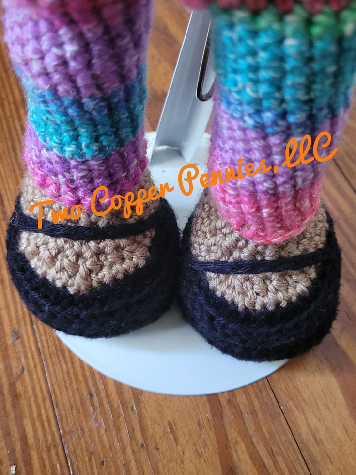 Black crochet shoes by Two Copper Pennies Crochet Dolls.jpeg