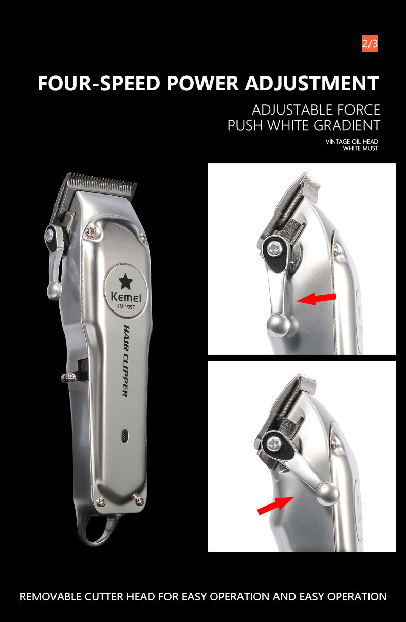 Thumbnail: Kemei Rechargeable Electric Hair Clipper for Men