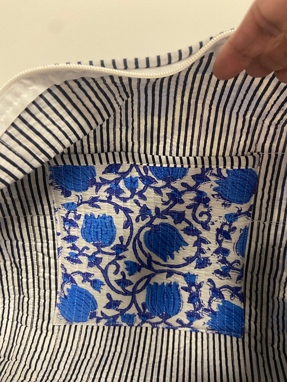 Thumbnail: Cholan Block Print Quilted Duffle Bag