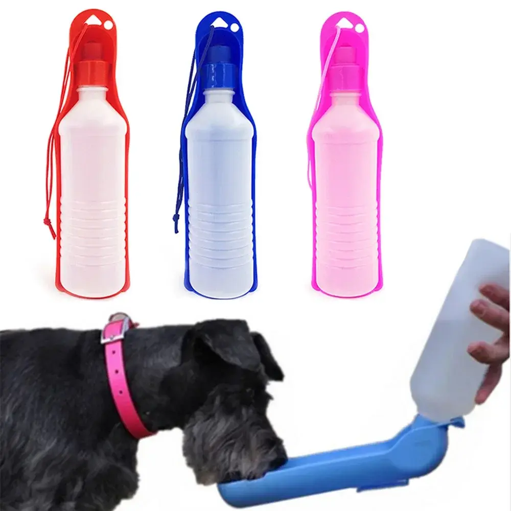 Pet Dog Water Bottle 250ml 500ml Plastic Portable Folding Drinker