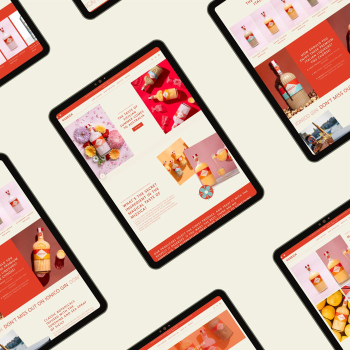 Alcohol eCommerce Website | Mizzica by Flow Cre8tive — modern layout showcasing Italian cream liqueur for the Australian market.