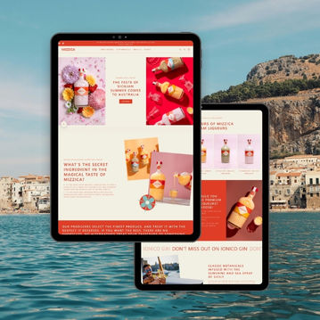 Flow Cre8tive Web Design Project | Mizzica Liqueur — rich visuals, deep tones and product storytelling inspired by Sicilian heritage