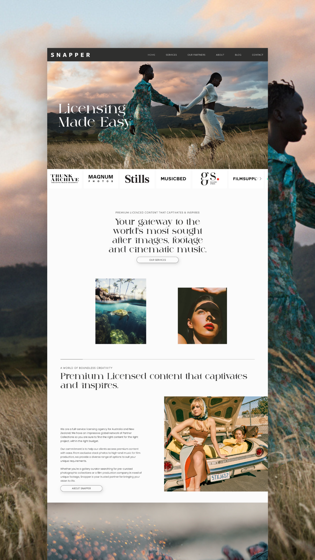 Snapper Images Website Design | Flow Cre8tive Sydney — modern portfolio site showcasing curated photography and artistic storytelling.