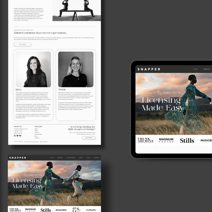 Flow Cre8tive Sydney Web Design Project | Snapper Images — modern, SEO-optimised platform for artists and image licensing clients.