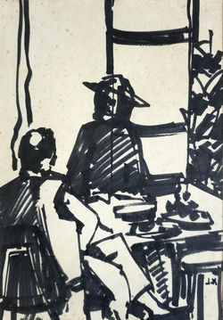 Coffee Time 1970, Feltpen,  35x25cm