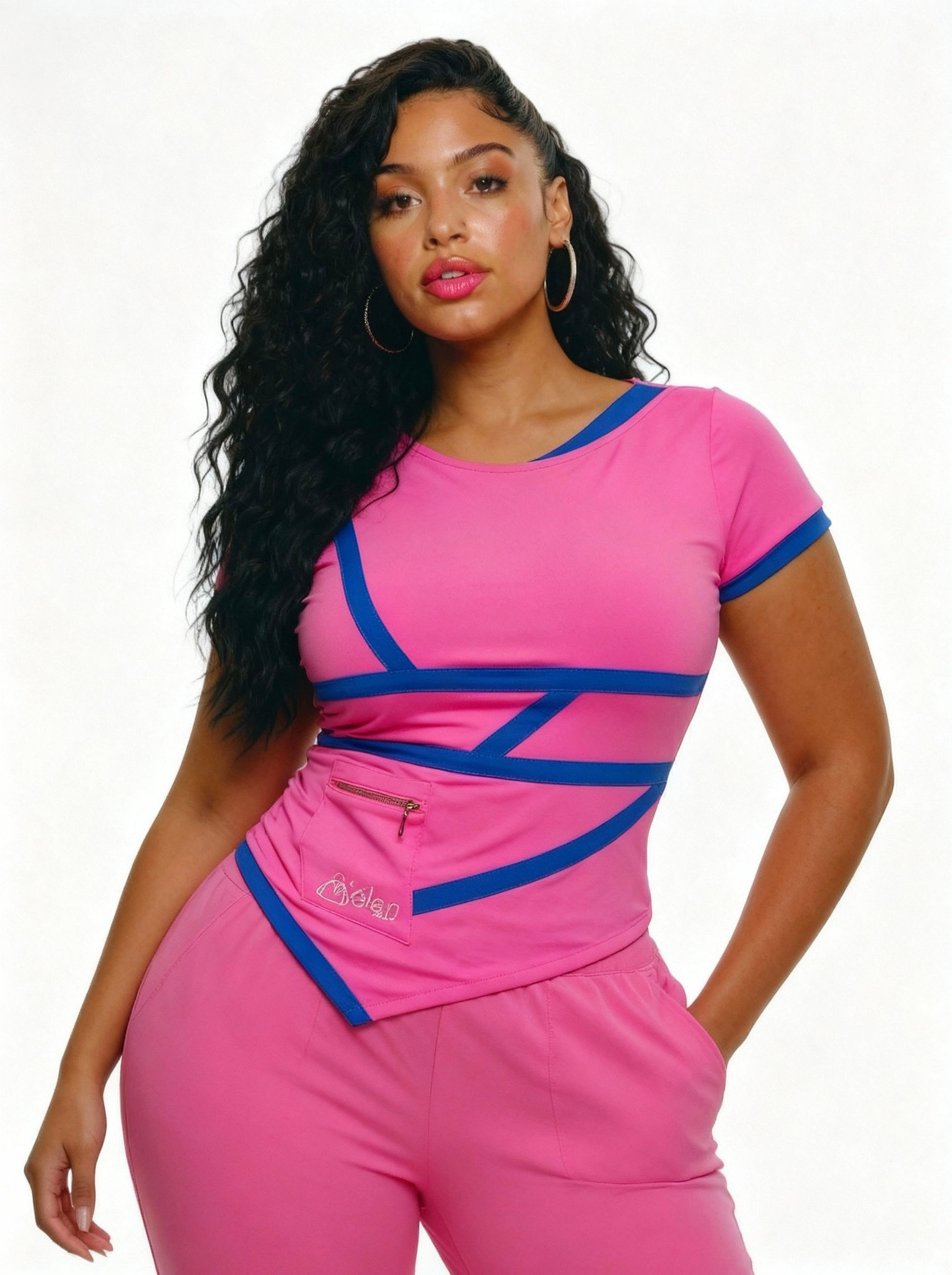 “She’s Hot N Pink” Scrub Top