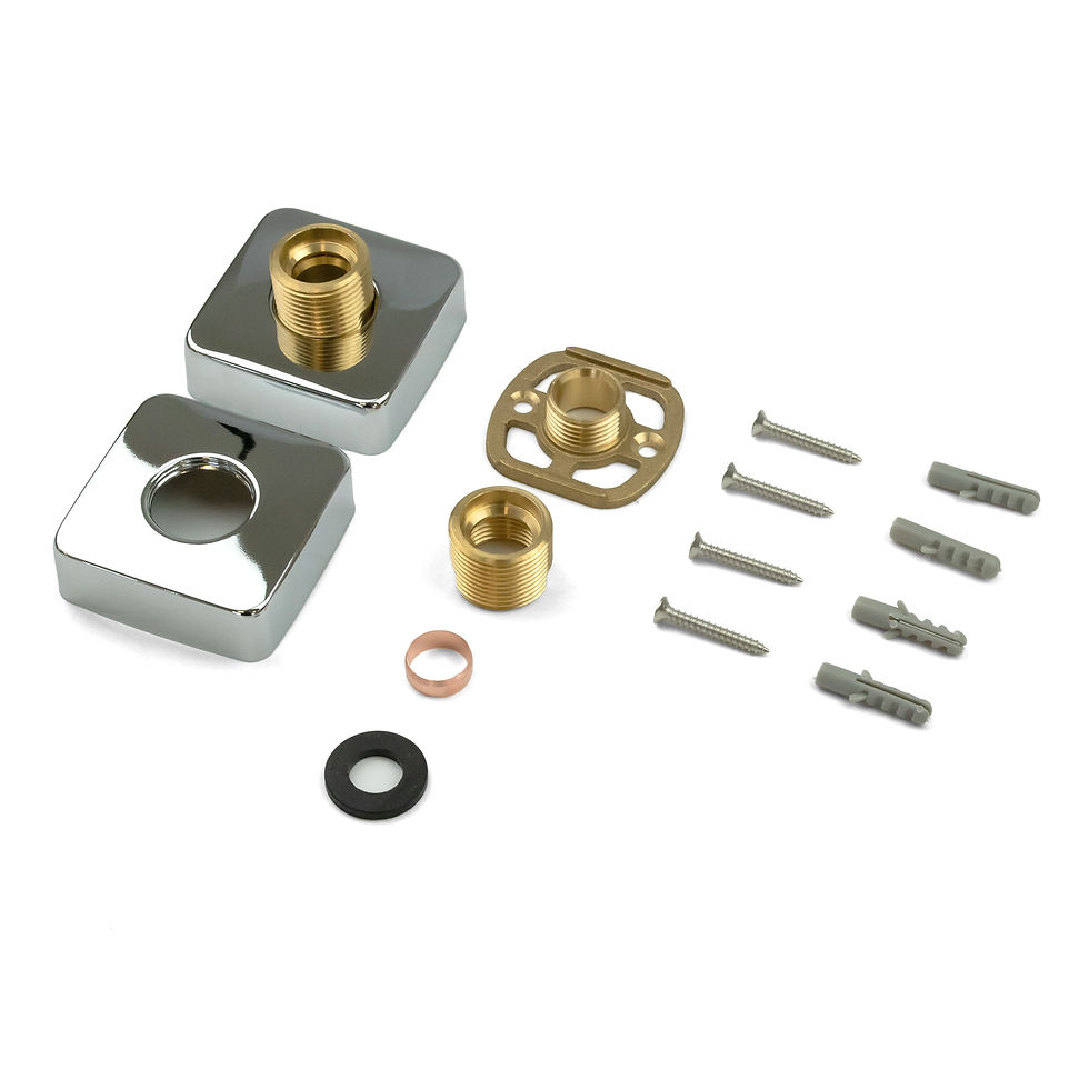 Thumbnail: Chrome Wall Mounted Square Shower Fixing Plates
