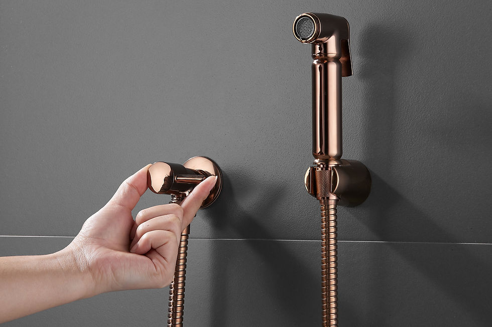 Thumbnail: Rose Gold Brass Douche Set