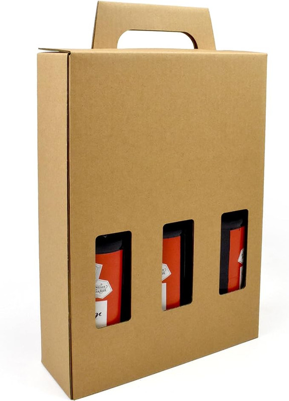 330ml Beer Bottle Carrier Box | Holds 3 Bottles / Cans view 2