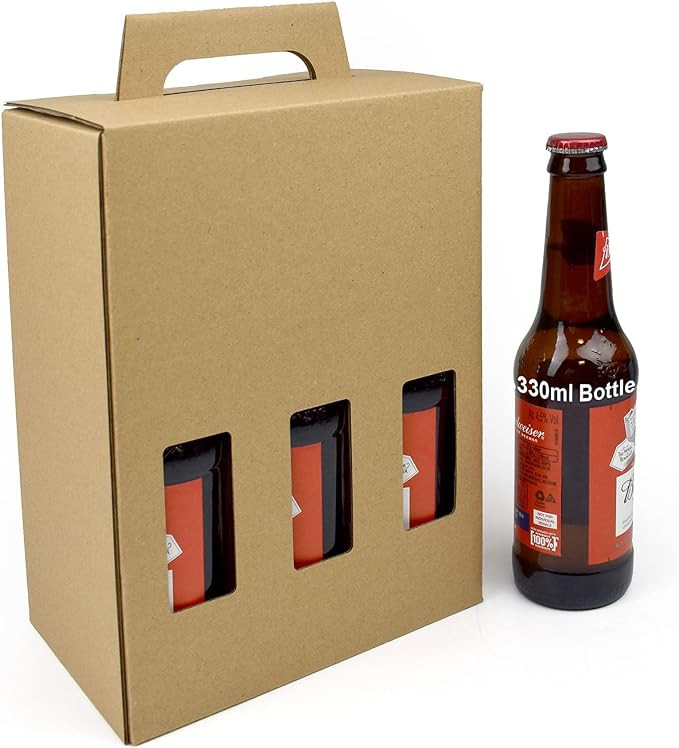 330ml Beer Bottle Carrier Box | Holds 6 Bottles / Cans