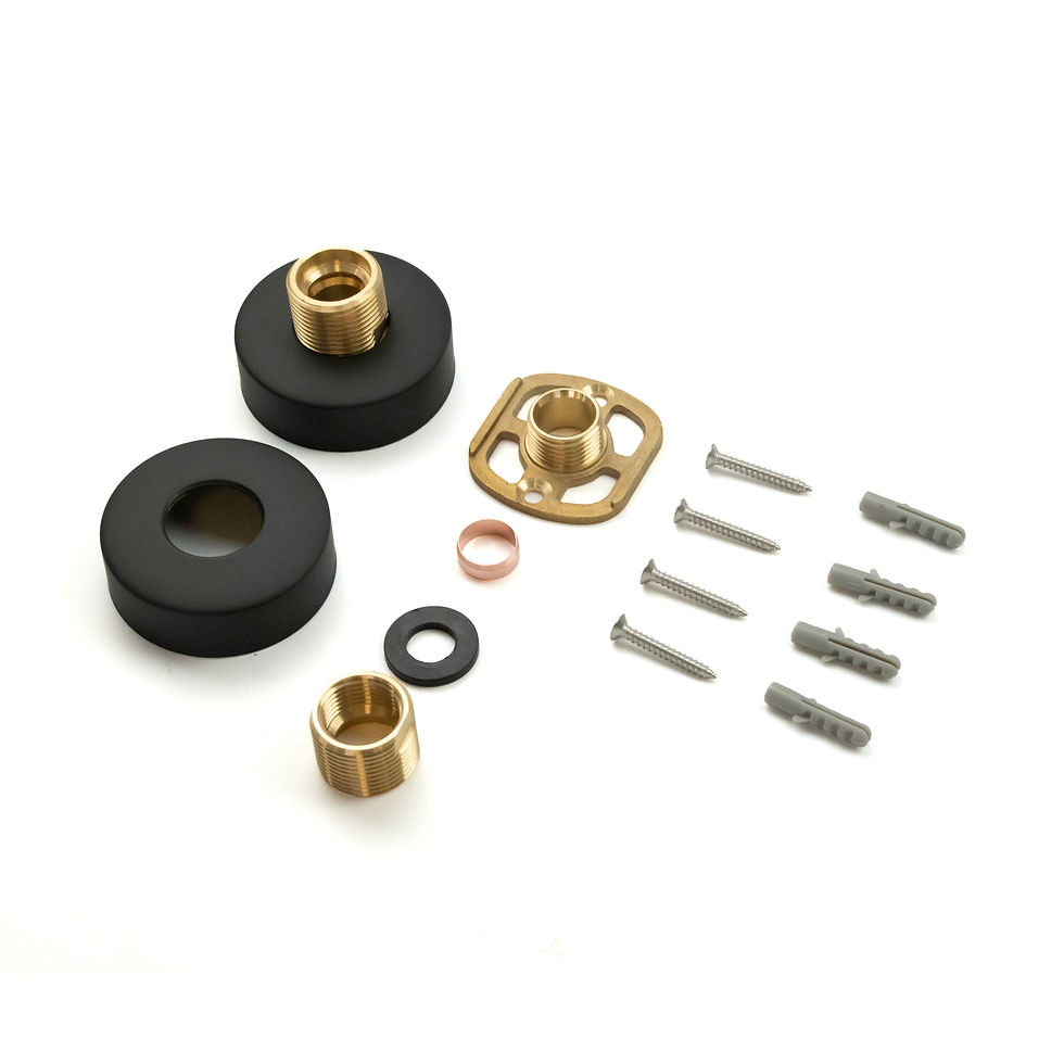 Thumbnail: Black Wall Mounted Round Shower Fixing Plates