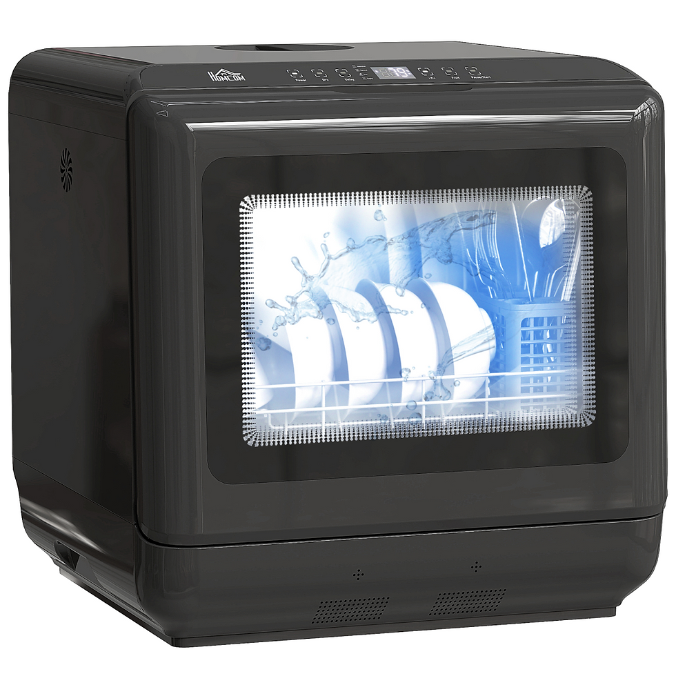 HOMCOM Countertop Dishwasher with Dual Water Supply and 6 Programs, Black