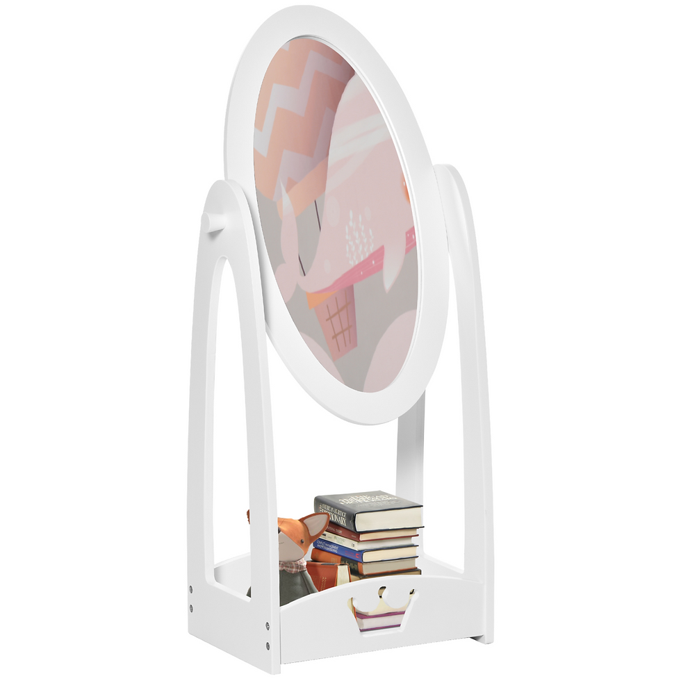 Free Standing Dressing Mirror Kids with Storage For 3- 8 Years Old