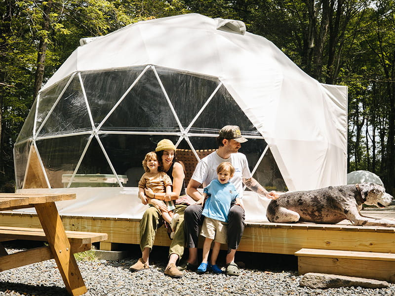 Geo dome glamping stay similar to Burning Sage Acres in Nebraska