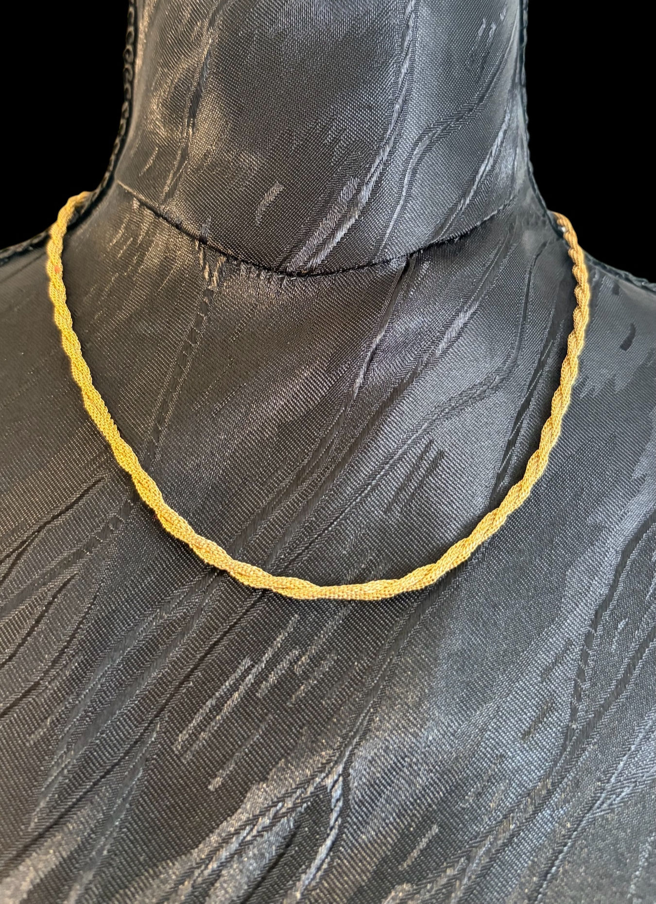 Vintage Gold-Tone Rope Chain Necklace-DM Marked