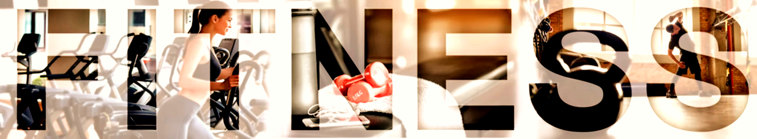 People working out in creative "fitness" logo