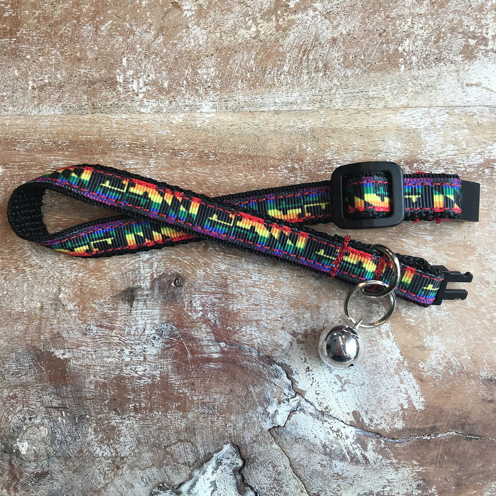 Thumbnail: Rainbow Maryland Flag cat collar full view