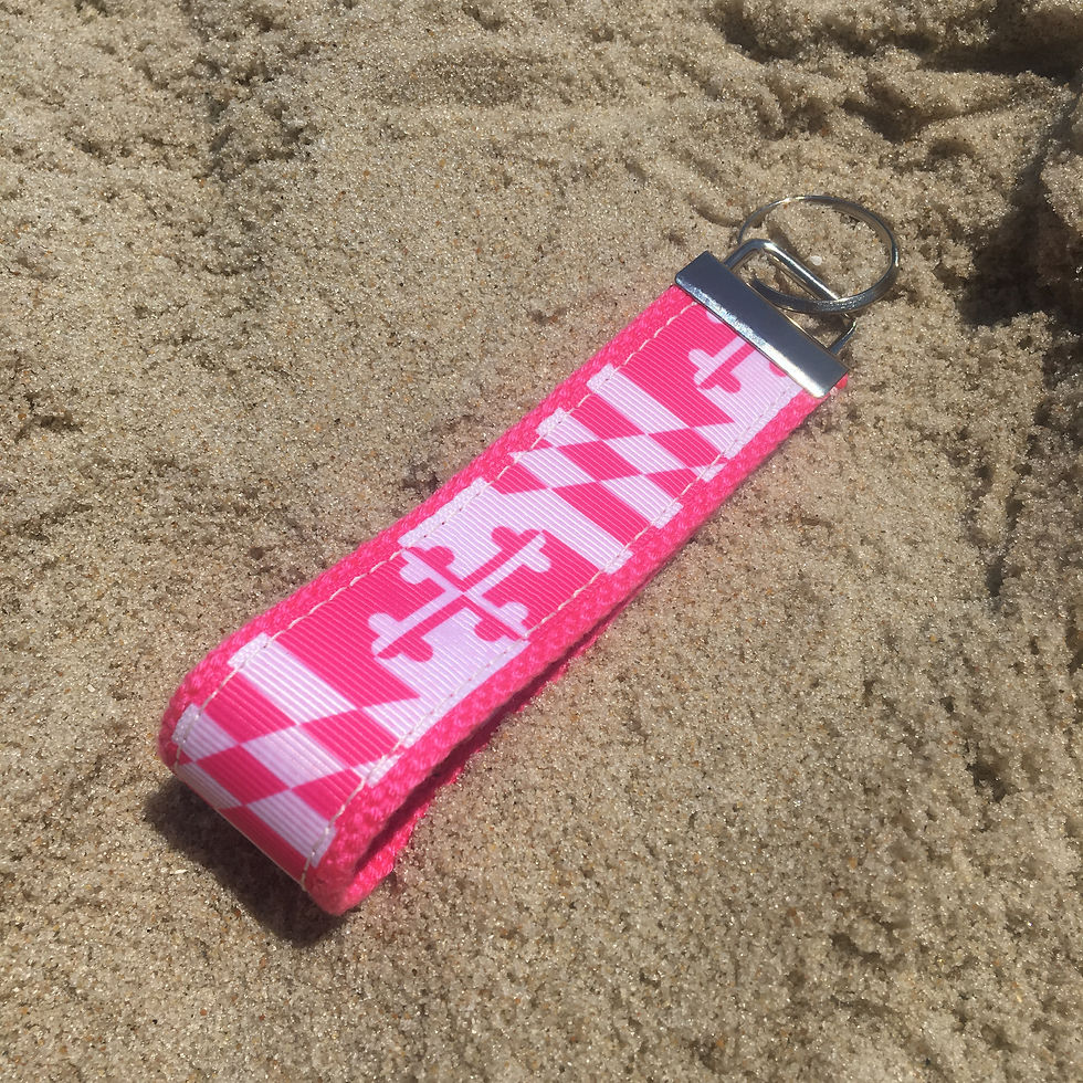 Hot Pink Maryland Flag Keychain