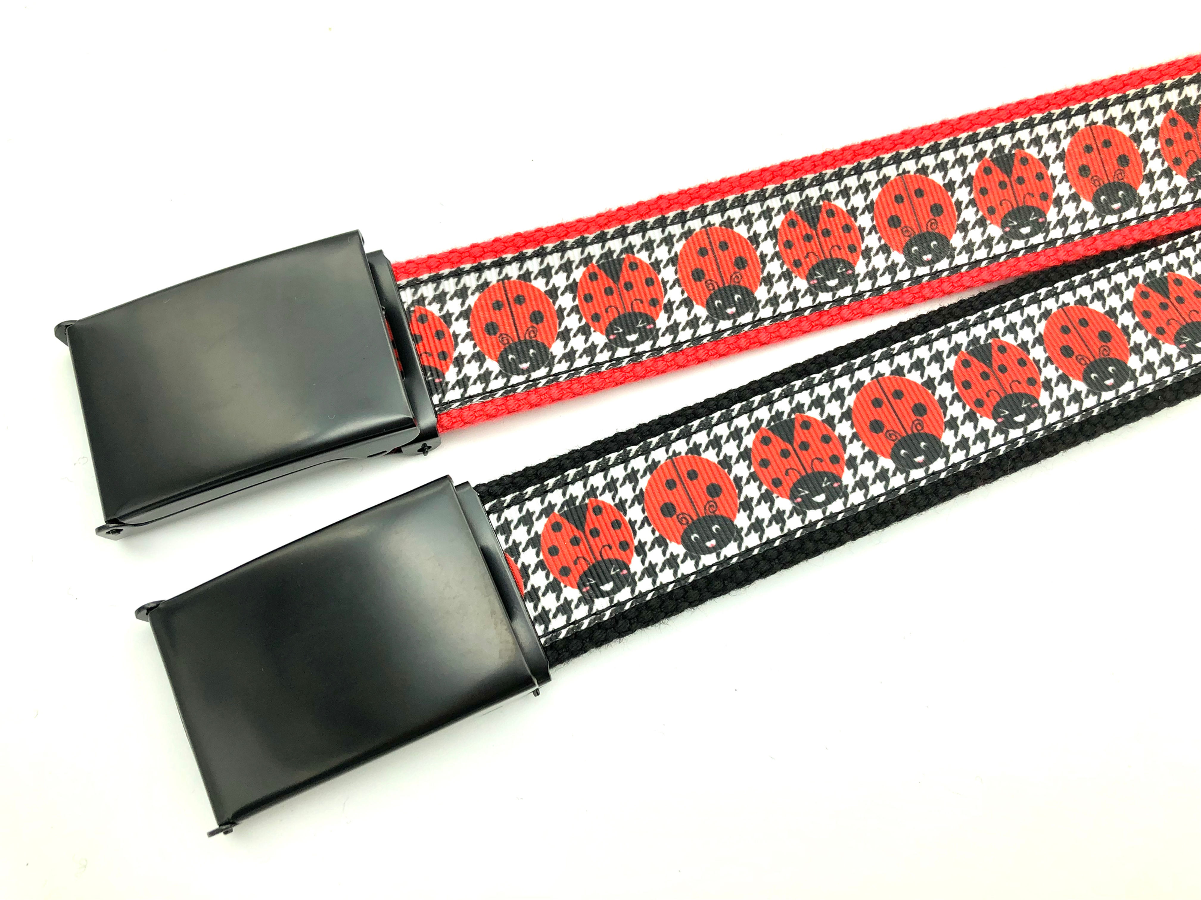 kawaii ladybugs houndstooth belt