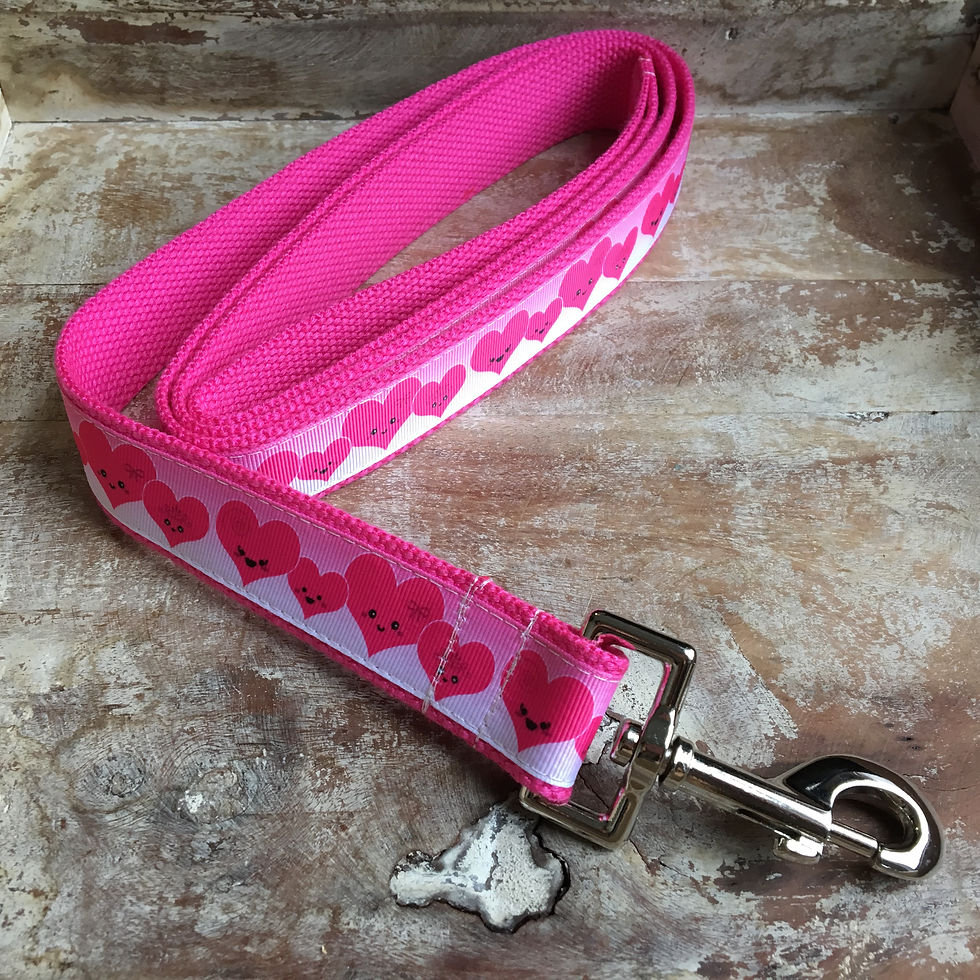Thumbnail: 1 1/4 inch Happy Hearts Dog Collar or Leash
