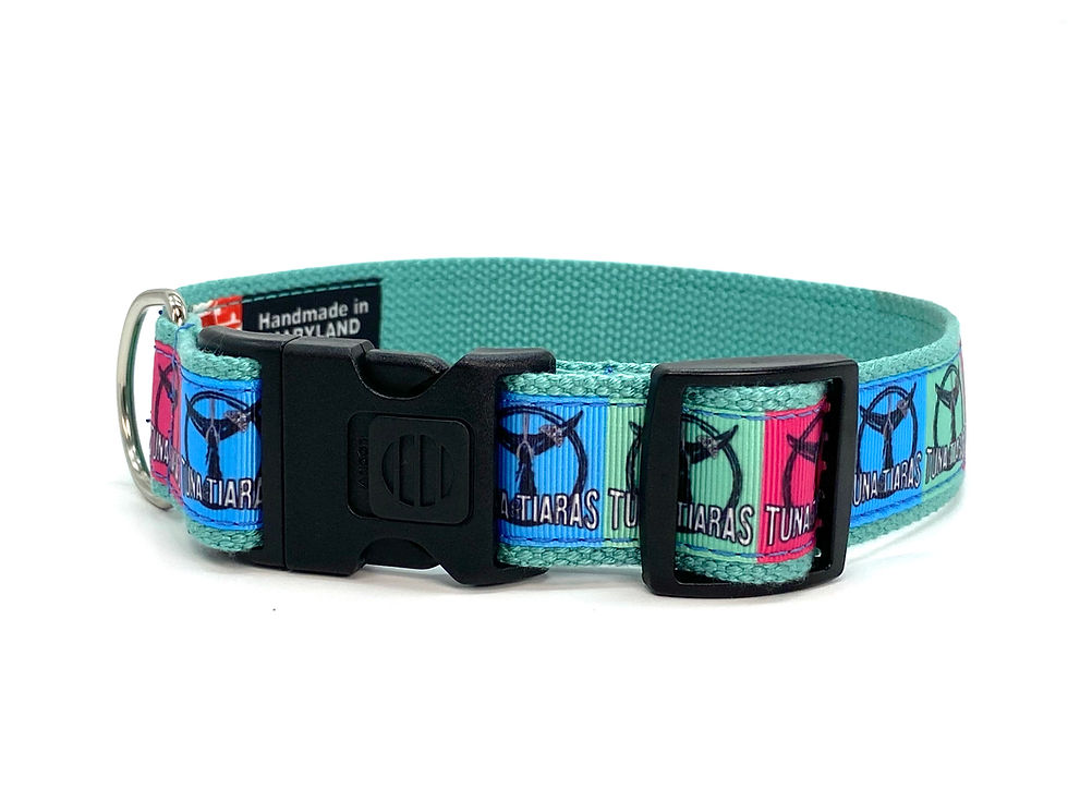 Thumbnail: 1 1/4 inch "Tuna & Tiaras" Dog Collar or Leash