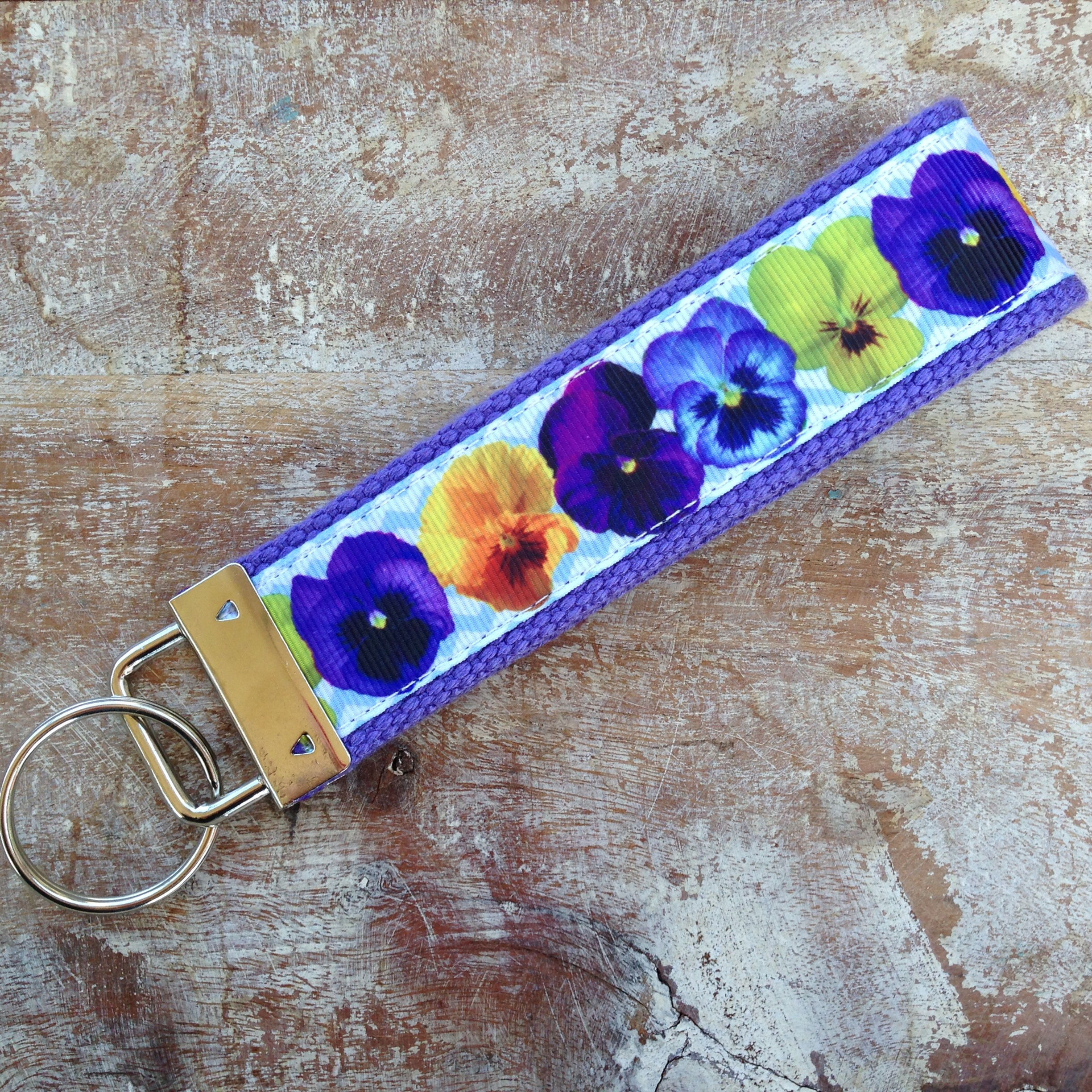 Pansies Keychain
