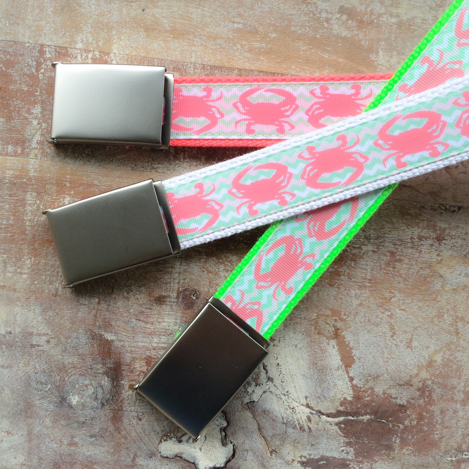 Pink Crab Cheveron Belt