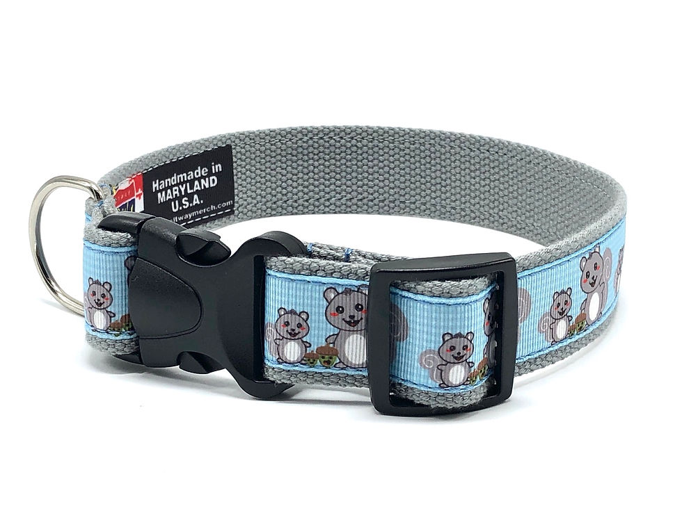 Thumbnail: 1 1/4 inch Gray Squirrel Dog Collar or Leash