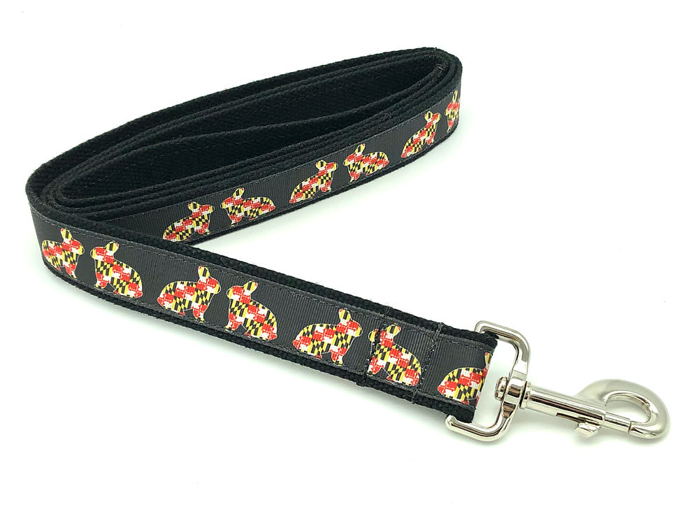 Thumbnail: 1 1/4 inch Maryland Flag Bunnies Dog Collar or Leash