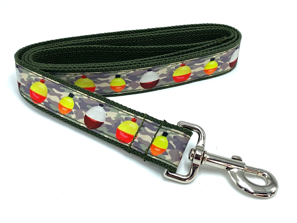 Thumbnail: 1 1/4 inch Camo Fishing Bobbers Dog Collar or Leash