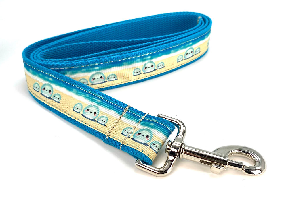 Thumbnail: 1 1/4 inch Sea Glass Bubbles Dog Collar or Leash