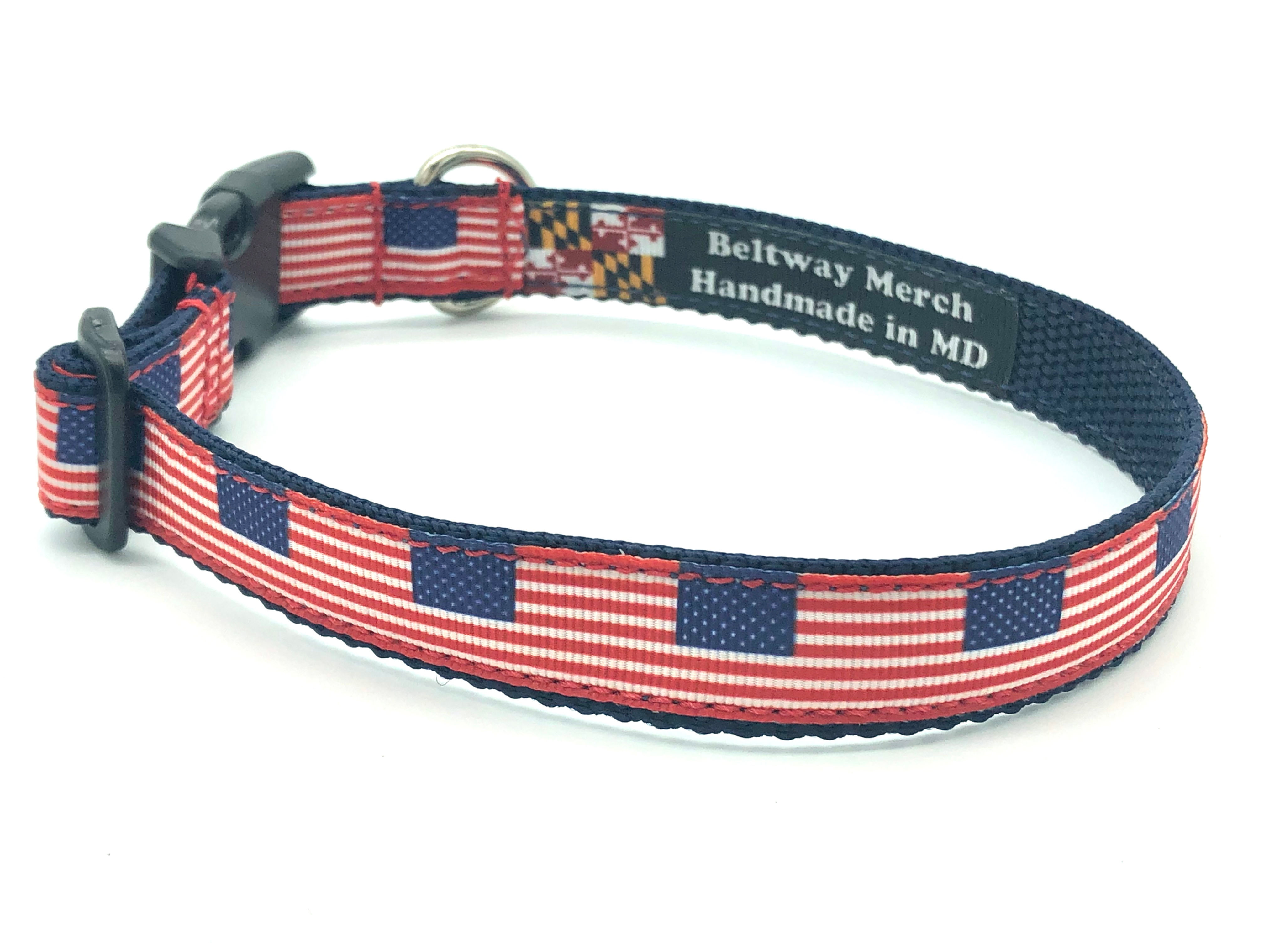 3/4 inch American Flag Dog Collar or Leash 
