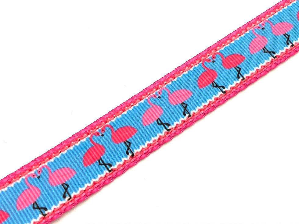 Thumbnail: 3/4 inch Pink Flamingo Dog Collar or Leash 