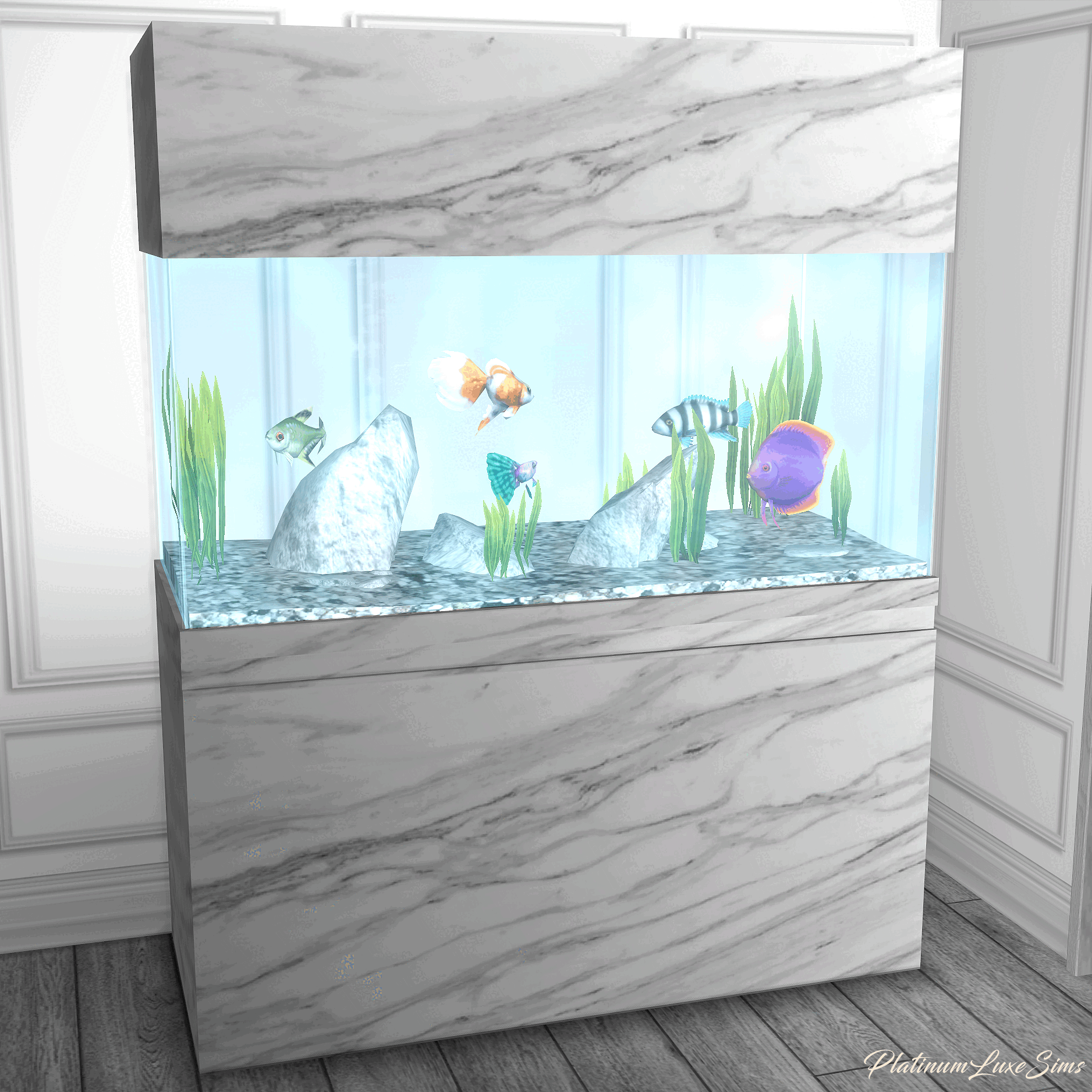 PlatinumLuxeSims Fish Tank Retexture