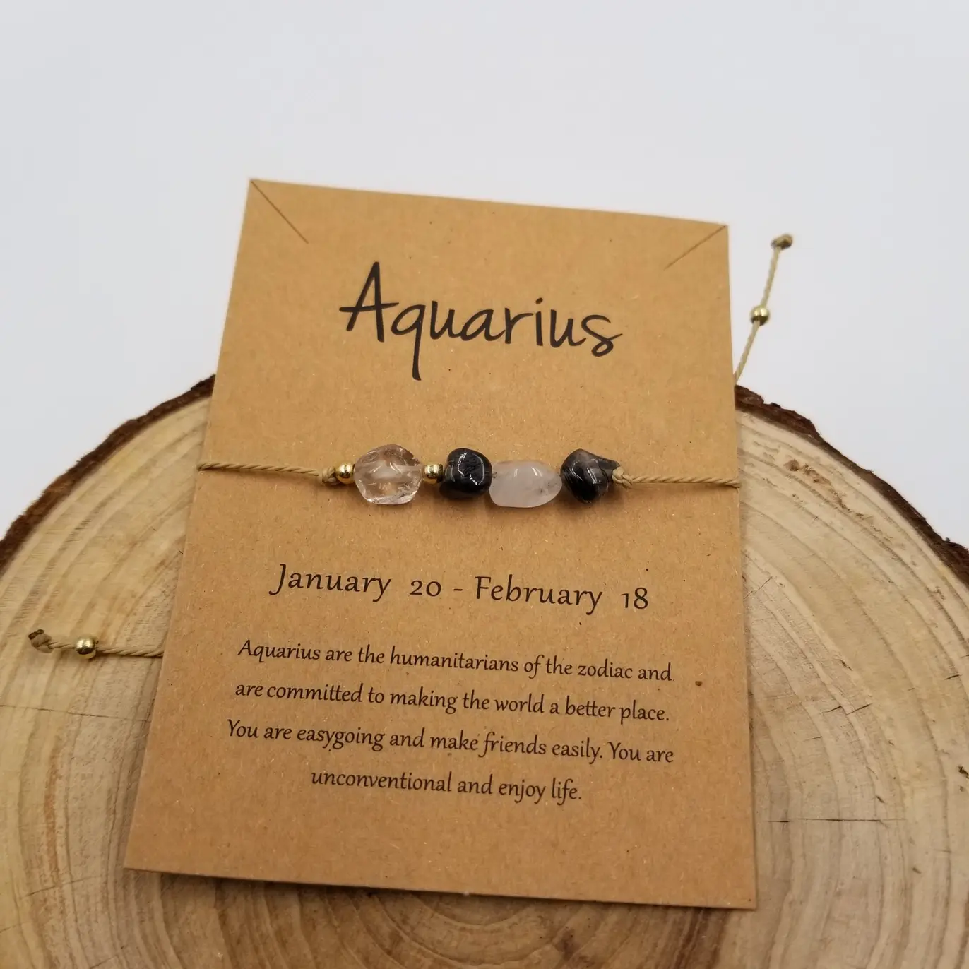 Natural Stone Handwoven Constellation Bracelet with Card