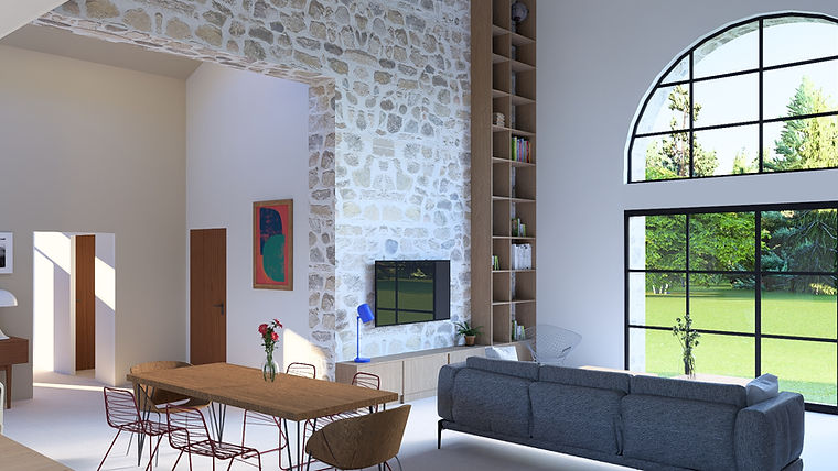 Transformation d'une grange en habitation à Saint Christophe du Bois