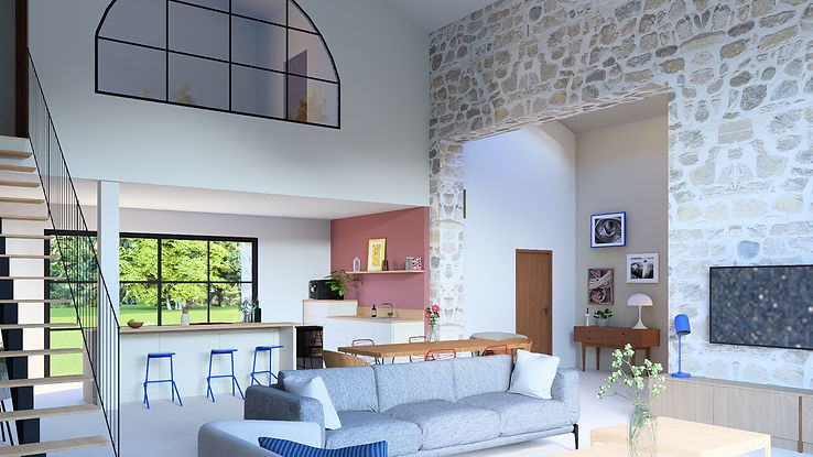 Rénovation d'une grange en habitation à Saint Christophe du Bois