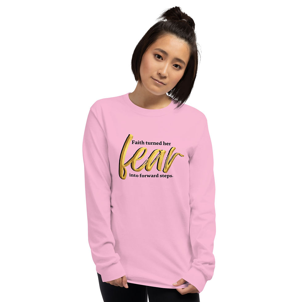 Thumbnail: Faith Turned Her Fear Into Forward Steps Men’s Long Sleeve Shirt