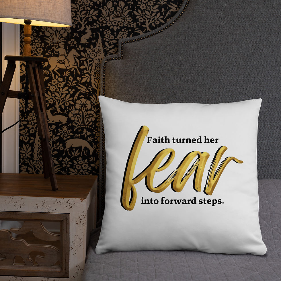 Thumbnail: Faith Turned Her Fear Into Forward Steps Basic Pillow