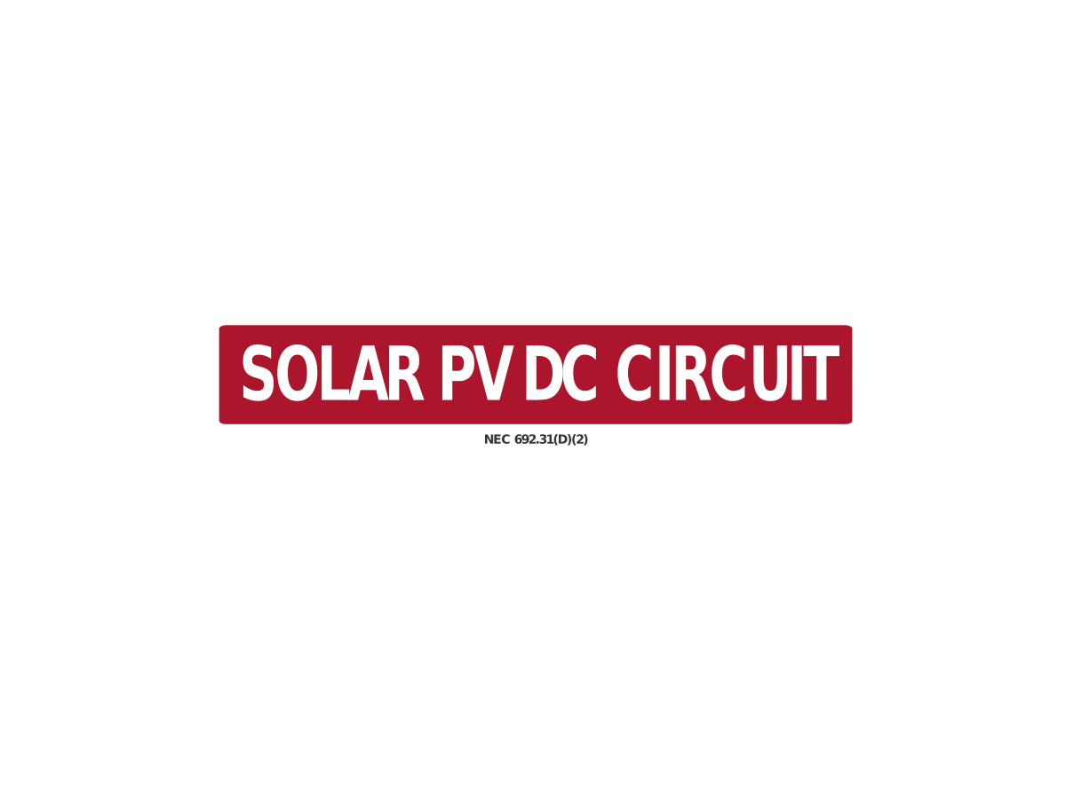 SOLAR PV DC CIRCUIT *REFLECTIVE*