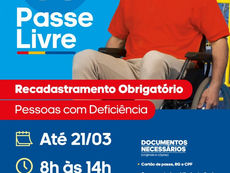 Recadastramento do Passe Livre para Pessoas com Deficiência é Prorrogado em Juazeiro