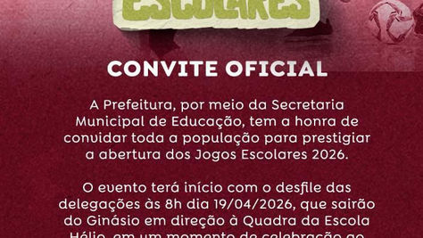 Prefeitura de Lagoa Grande realiza edição 2026 dos Jogos Escolares do município