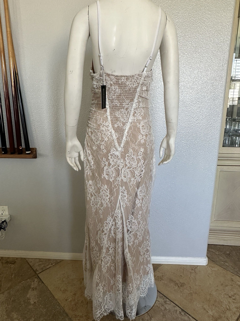 Thumbnail: Women Spaghetti Strap Long Dress Floral Lace Sleeveless Dress Size M